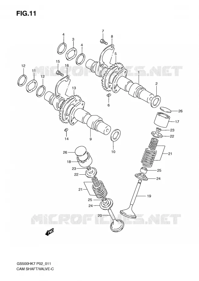 NOKKENAS - VALVES Suzuki MOTO 500 GS-F 2007  GS500FHK7(P02)