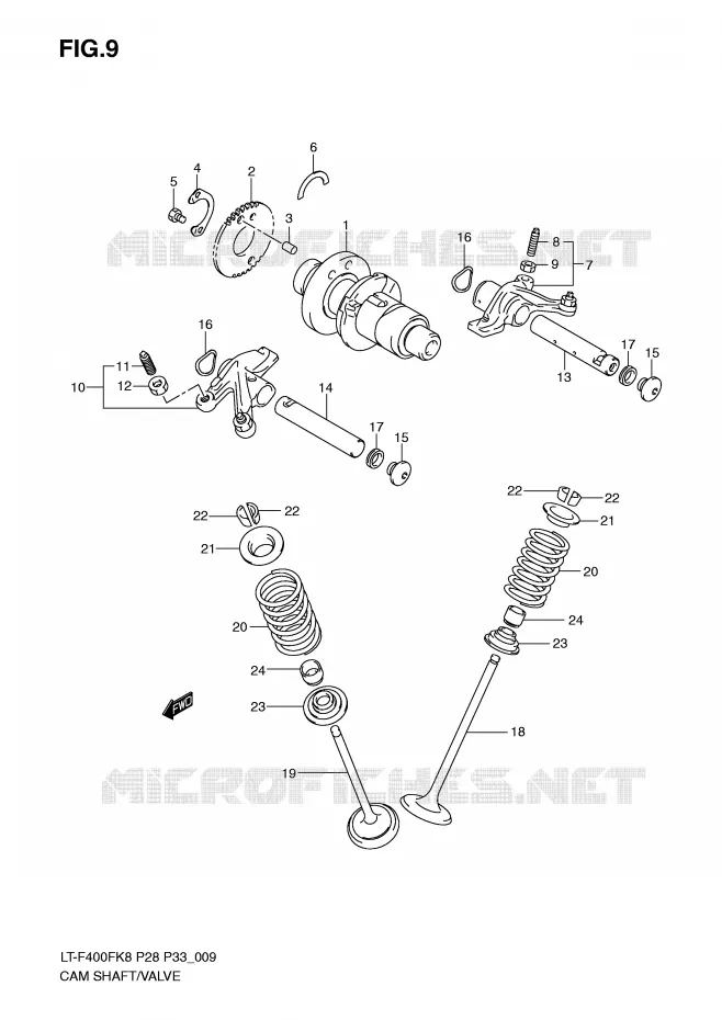 NOKKENAS - VALVES Suzuki QUAD 400 KINGQUAD 2010  LT-F400FUL0(P28/P33)