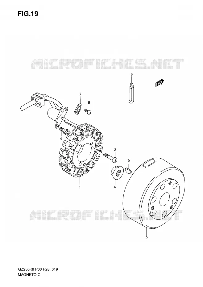 ONTSTEKING Suzuki MOTO 250 MARAUDER 2008  GZ250K8(P3)