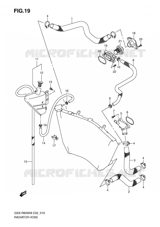 RADIATOR SLANG Suzuki MOTO 600 GSX-R 2010  GSX-R600UFL0(E2)