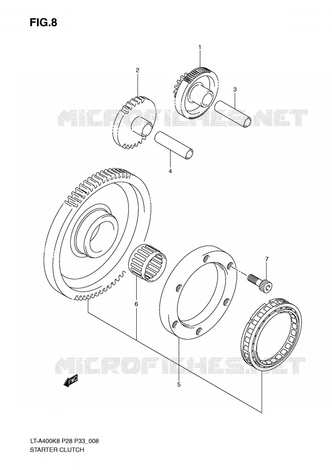 STARTMOTOR CLUTCH Suzuki QUAD 400 EIGER 2009  LT-A400K9(P28/P33)