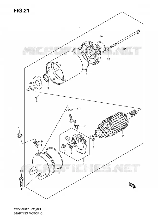 STARTMOTOR Suzuki MOTO 500 GS-F 2007  GS500FHK7(P02)