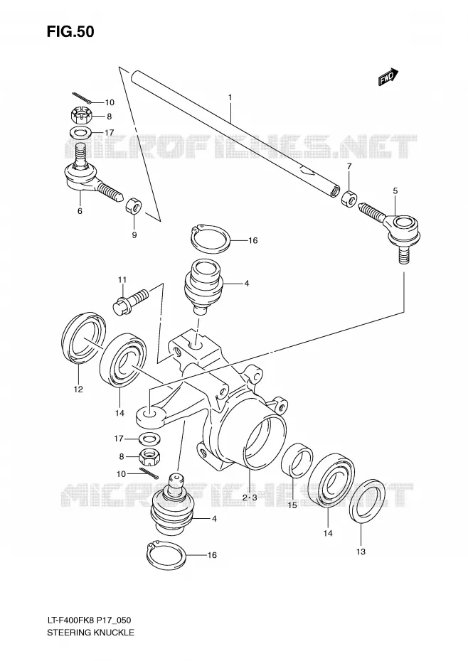 STUURINRICHTINGS - HUB Suzuki QUAD 400 KINGQUAD 2008  LT-F400FK8(P17)
