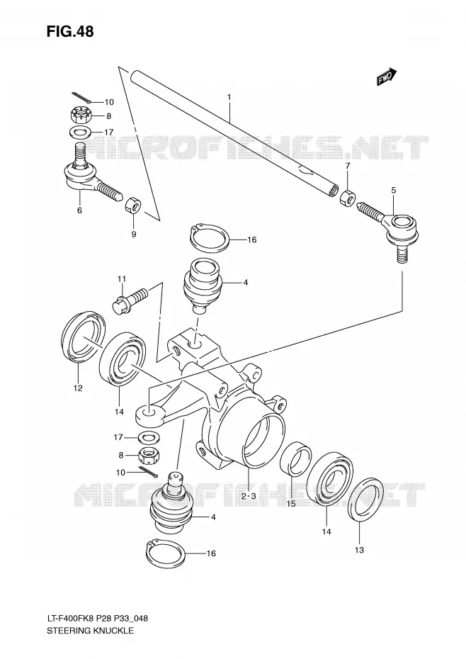 STUURINRICHTINGS - HUB Suzuki QUAD 400 KINGQUAD 2010  LT-F400FL0(P28/P33)