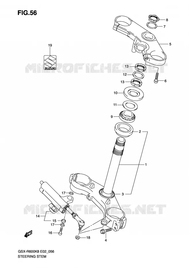 STUURKOLOM Suzuki MOTO 600 GSX-R 2008  GSX-R600U3K8(E2)