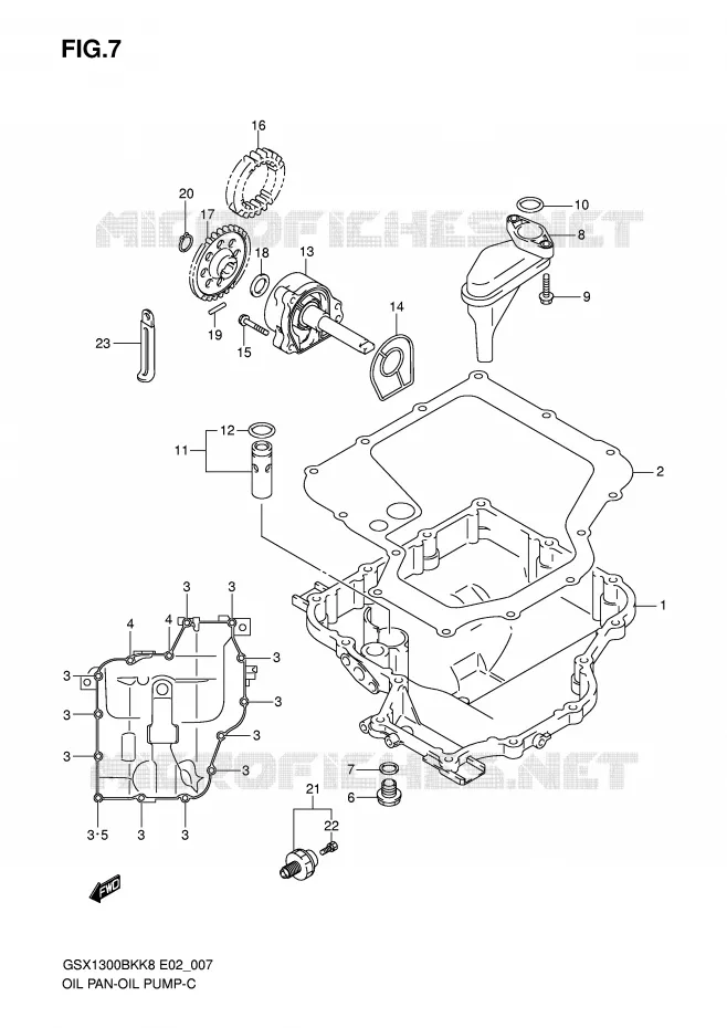 SUMP - OLIEPOMP Suzuki MOTO 1300 B-KING 2011  GSX1300BKU2K8(E2)