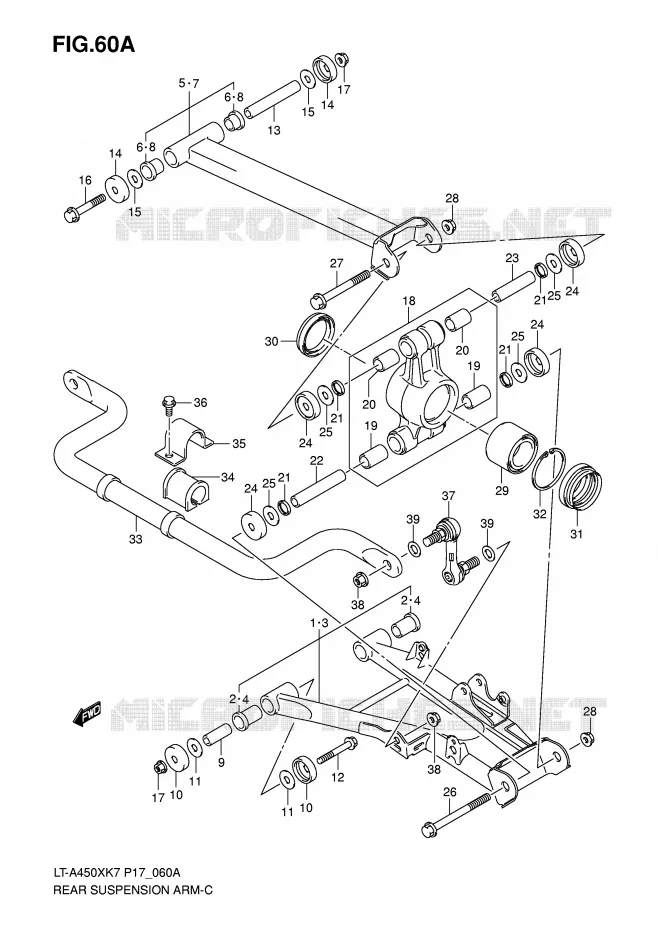 SWINGARM (MODEL K8/K9/L0) Suzuki QUAD 450 KINGQUAD 2009  LT-A450XK9(P17)