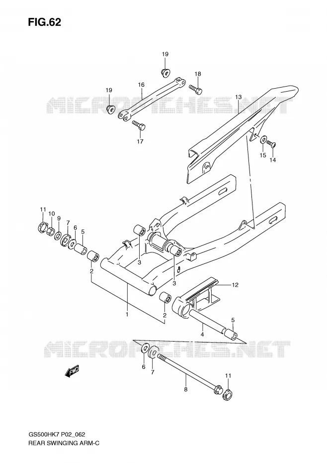SWINGARM Suzuki MOTO 500 GS-F 2008  GS500FHK8(P02)