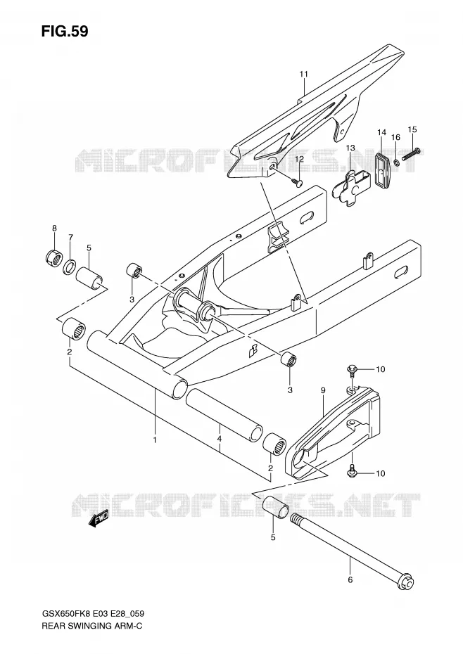 SWINGARM Suzuki MOTO 650 GSX-F 2009  GSX650FAK9(E3/E28)