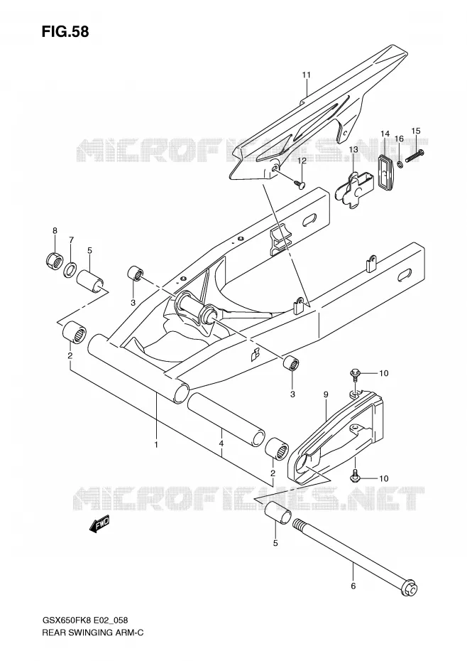 SWINGARM Suzuki MOTO 650 GSX-F 2009  GSX650FK9(E2)