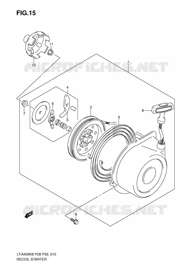 TERUGLOOPSTARTER (MODEL K8/K9) Suzuki QUAD 400 EIGER 2009  LT-A400K9(P28/P33)