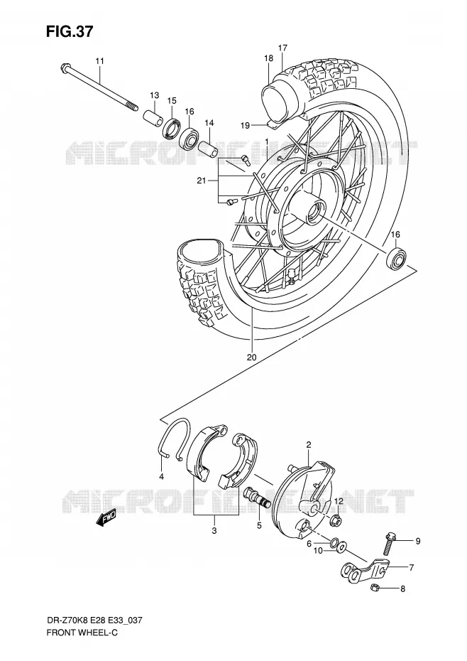 VOORWIEL Suzuki MOTO 70 DR-Z 2011  DR-Z70L0(E28/E33)