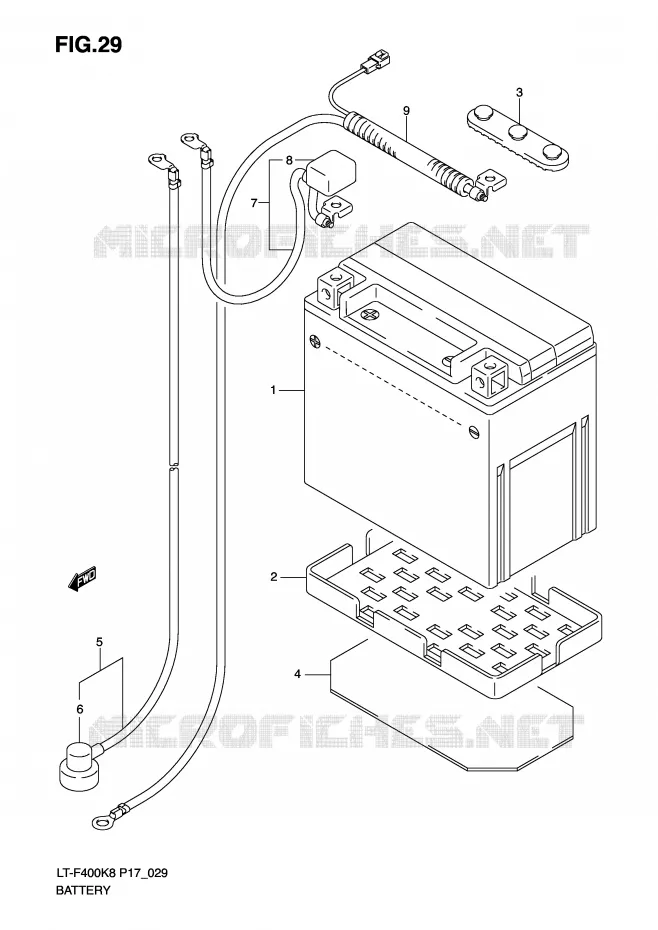 ACCU (MODEL K8/K9) Suzuki QUAD 400 KINGQUAD 2009  LT-F400K9(P17)
