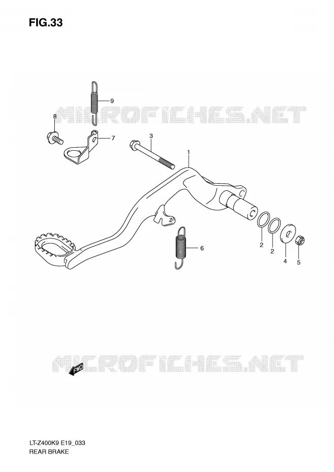 ACHTERREM Suzuki QUAD 400 QUADSPORT 2010  LT-Z400L0(E19)