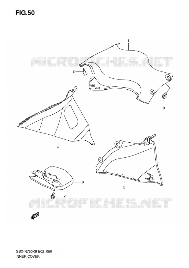BINNEN COVER Suzuki MOTO 750 GSX-R 2009  GSX-R750UFK9(E2)