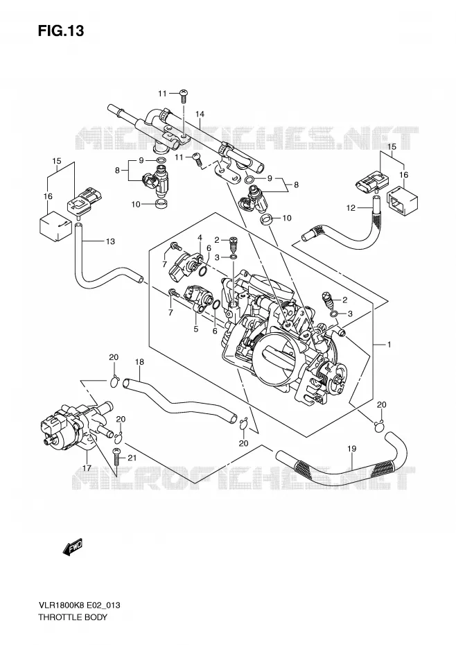 BRANDSTOFINJECTIE ASSY Suzuki MOTO 1800 BOULEVARD 2008  VLR1800U2K8(E2)