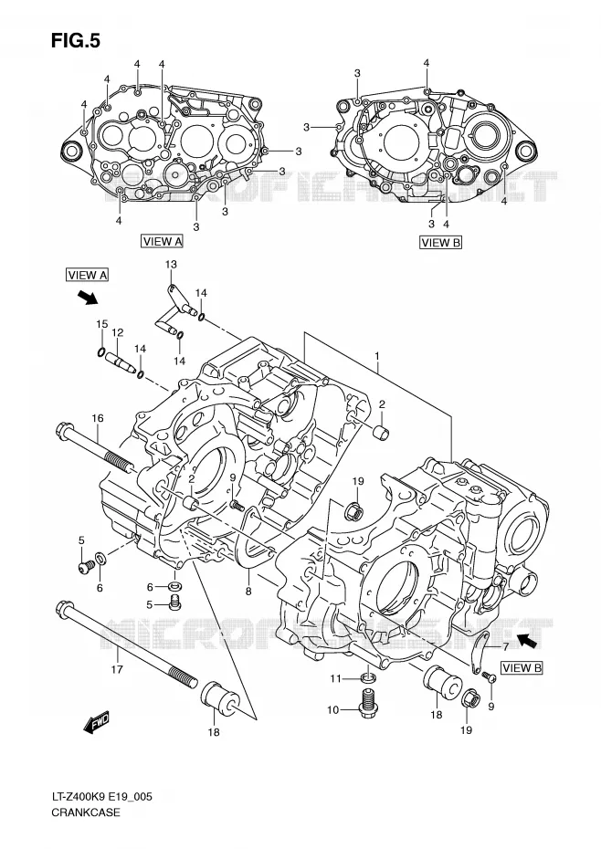 CASING Suzuki QUAD 400 QUADSPORT 2010  LT-Z400ZL0(E19)