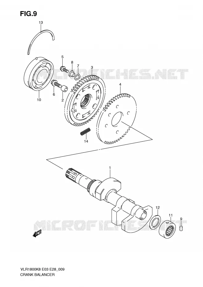 CRANK BALANCER Suzuki MOTO 1800 BOULEVARD 2010  VLR1800TL0(E3/E28)