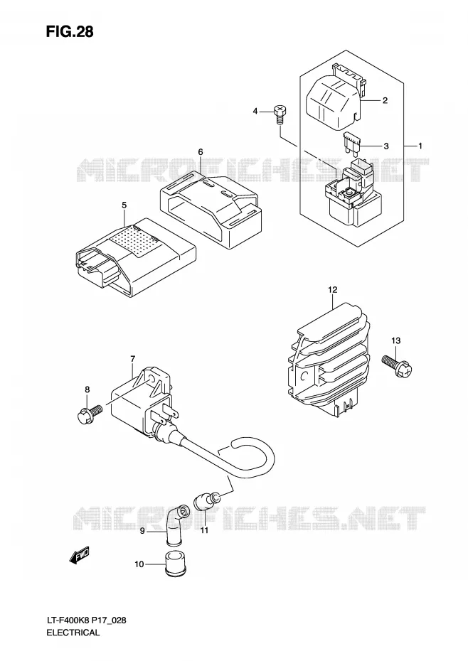 ELEKTRISCH (MODEL K8/K9) Suzuki QUAD 400 KINGQUAD 2009  LT-F400K9(P17)