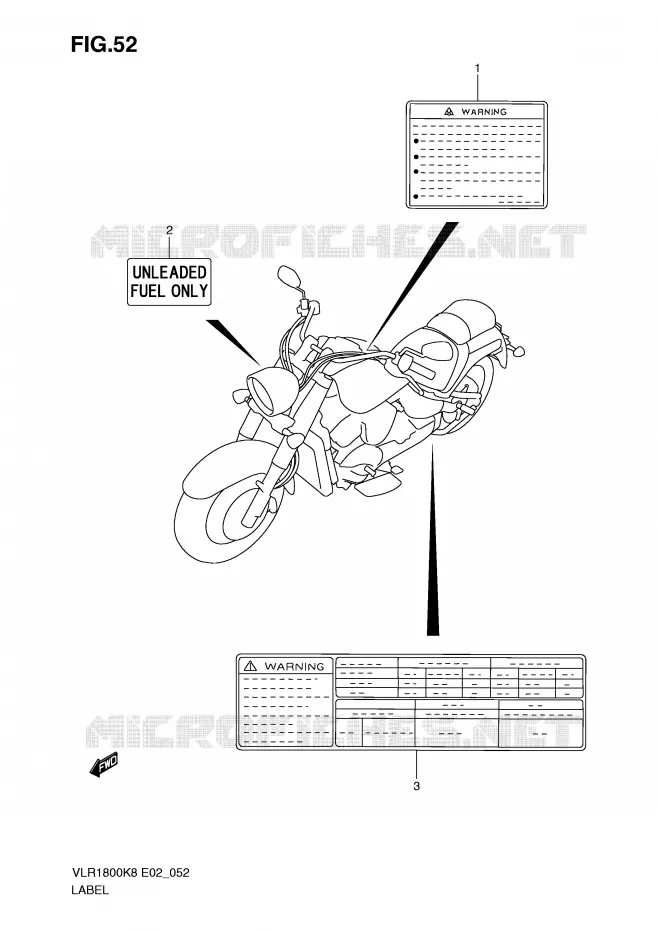 ETIKET Suzuki MOTO 1800 INTRUDER 2009  VLR1800TK9(E2)