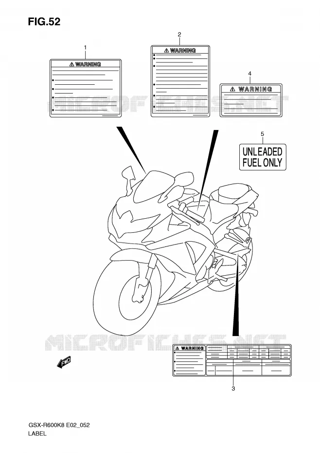 ETIKET Suzuki MOTO 600 GSX-R 2008  GSX-R600U3K8(E2)