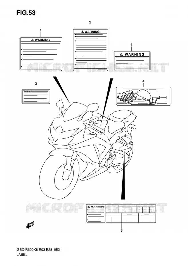 ETIKET Suzuki MOTO 600 GSX-R 2009  GSX-R600K9(E3/E28)