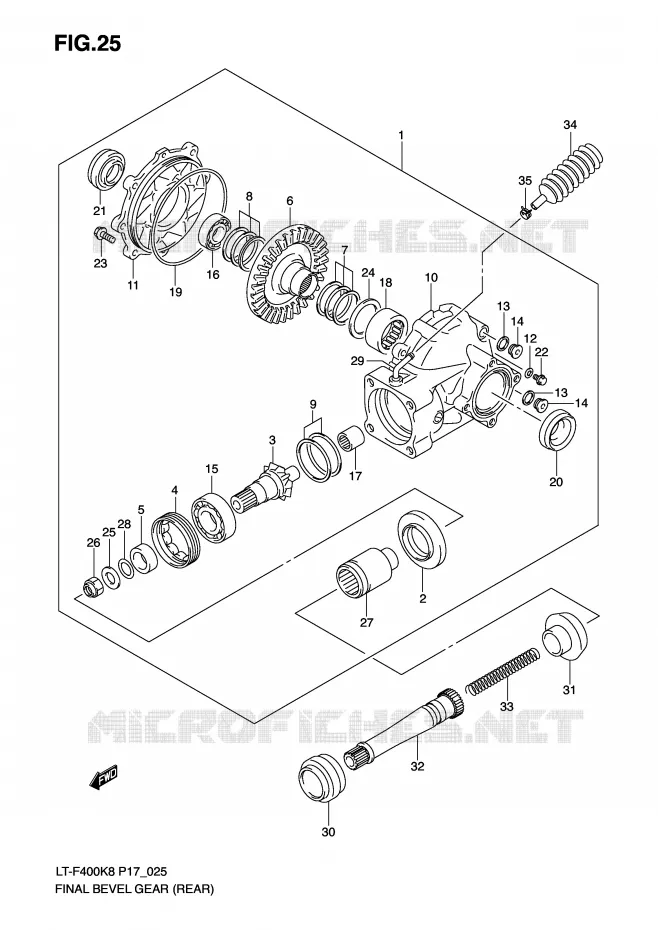 FINAL BEVEL GEAR (REAR) Suzuki QUAD 400 KINGQUAD 2009  LT-F400K9(P17)