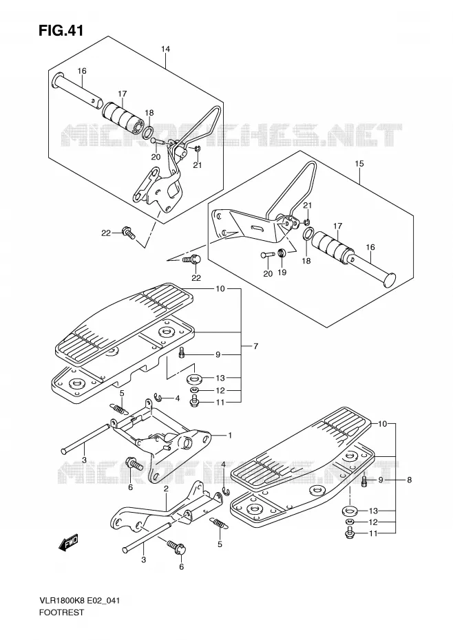 FOOTREST (WITHOUT VLR1800TK9/TL0 E24) Suzuki MOTO 1800 INTRUDER 2009  VLR1800UFK9(E2)
