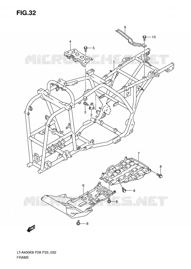 FRAME Suzuki QUAD 400 KINGQUAD 2010  LT-A400L0(P28/P33)