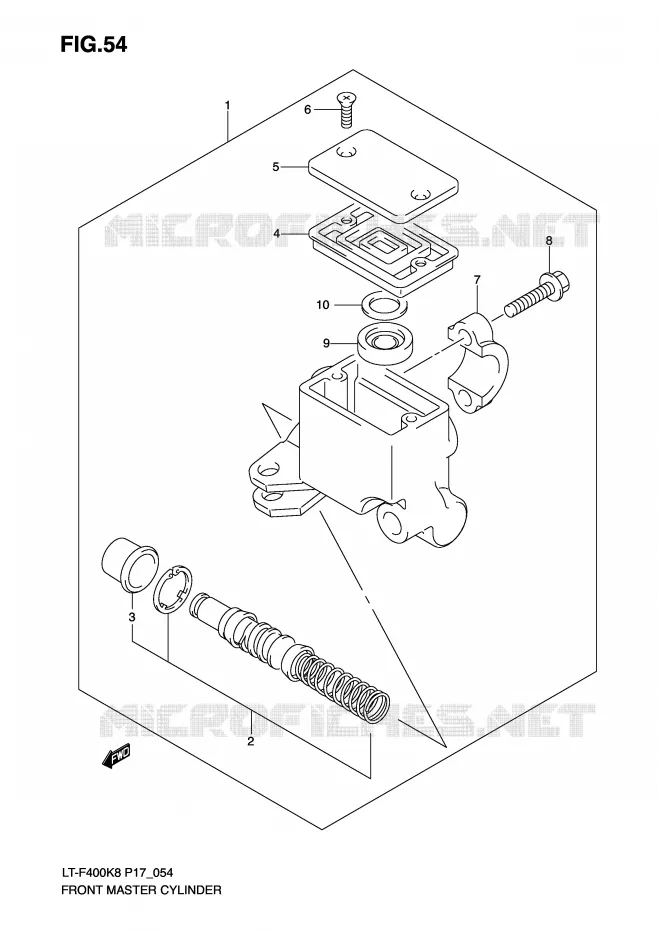 FRONT HOOFDREMCILINDER Suzuki QUAD 400 KINGQUAD 2008  LT-F400K8(P17)