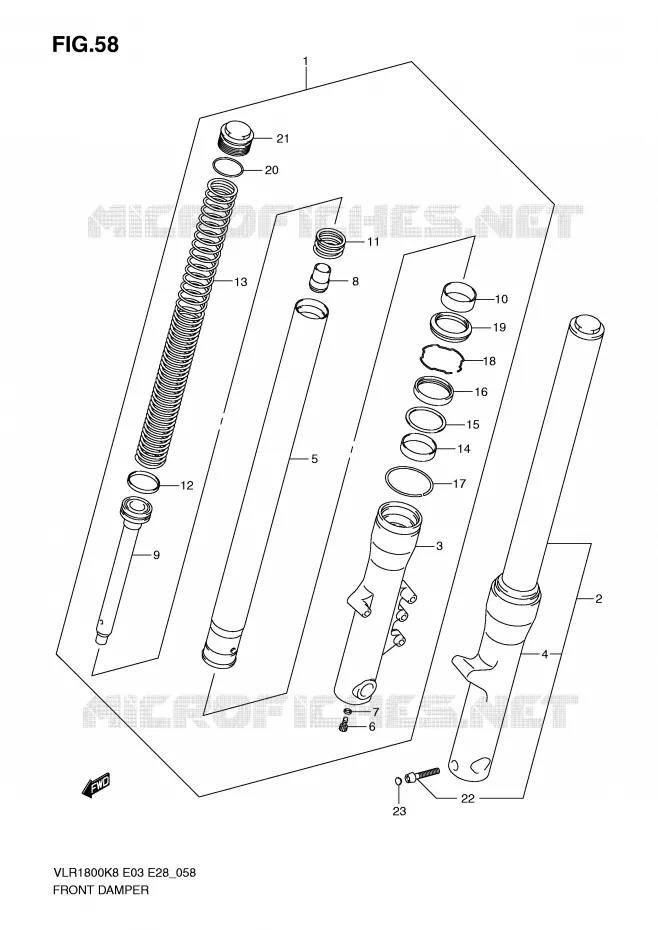 FRONT SCHOKDEMPER Suzuki MOTO 1800 INTRUDER 2008  VLR1800TK8(E3/E28)