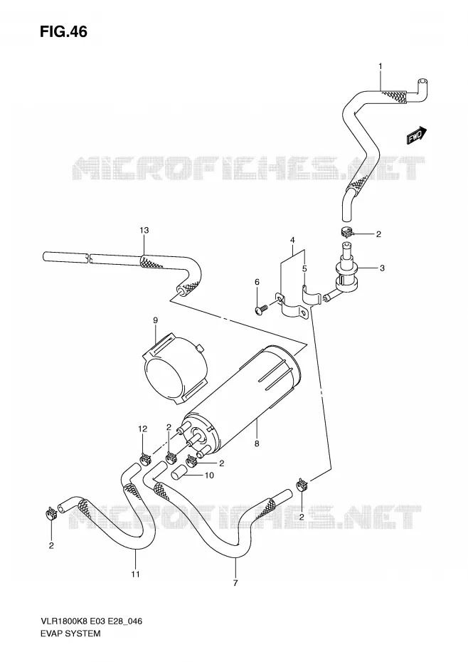 FUEL EVAP SYSTEM (E33) Suzuki MOTO 1800 BOULEVARD 2008  VLR1800TK8(E3/E28)