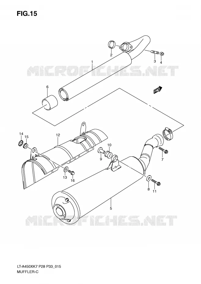 GELUIDDEMPER Suzuki QUAD 450 KINGQUAD 2008  LT-A450XZK8(P28/P33)
