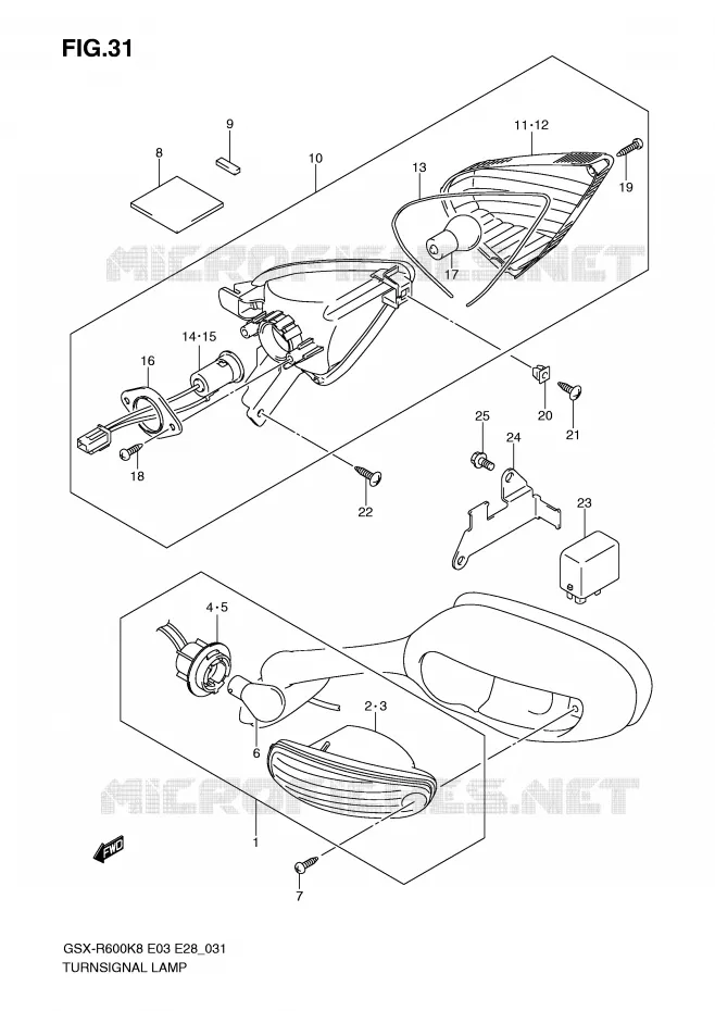 INDICATOREN Suzuki MOTO 600 GSX-R 2010  GSX-R600L0(E3/E28)