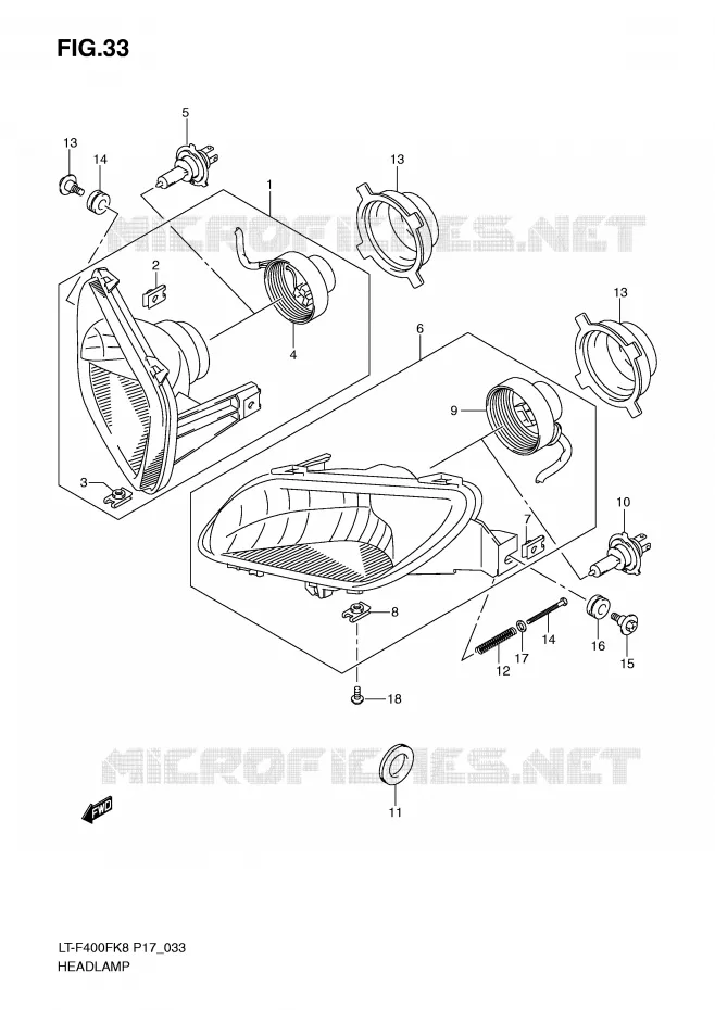 KOPLAMP Suzuki QUAD 400 EIGER 2009  LT-F400FK9(P17)