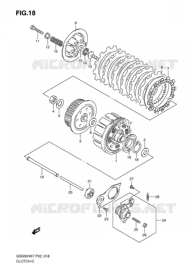 KOPPELING Suzuki MOTO 500 GS-E 2007  GS500HUK7(P02)
