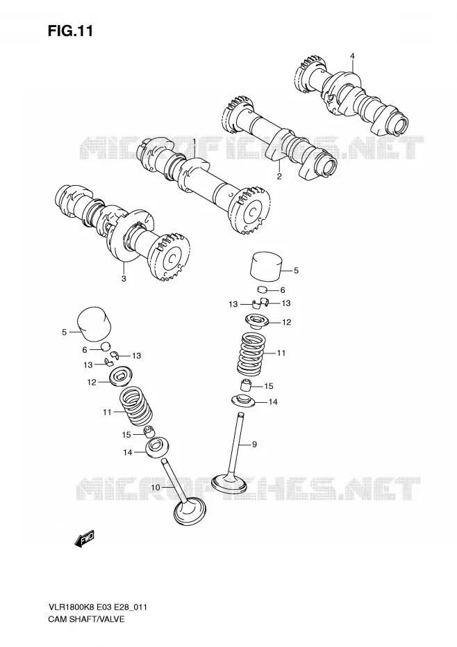 NOKKENAS - VALVES Suzuki MOTO 1800 BOULEVARD 2009  VLR1800TK9(E3/E28)
