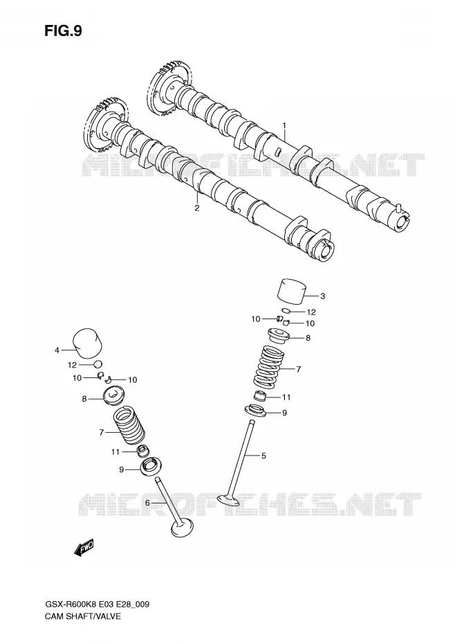 NOKKENAS - VALVES Suzuki MOTO 600 GSX-R 2008  GSX-R600K8(E3/E28)