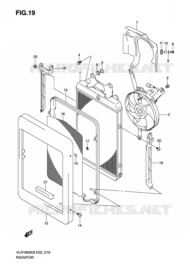 RADIATOR Suzuki MOTO 1800 INTRUDER 2008  VLR1800K8(E2)