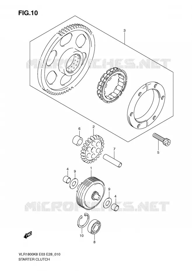 STARTMOTOR CLUTCH Suzuki MOTO 1800 BOULEVARD 2008  VLR1800K8(E3/E28)