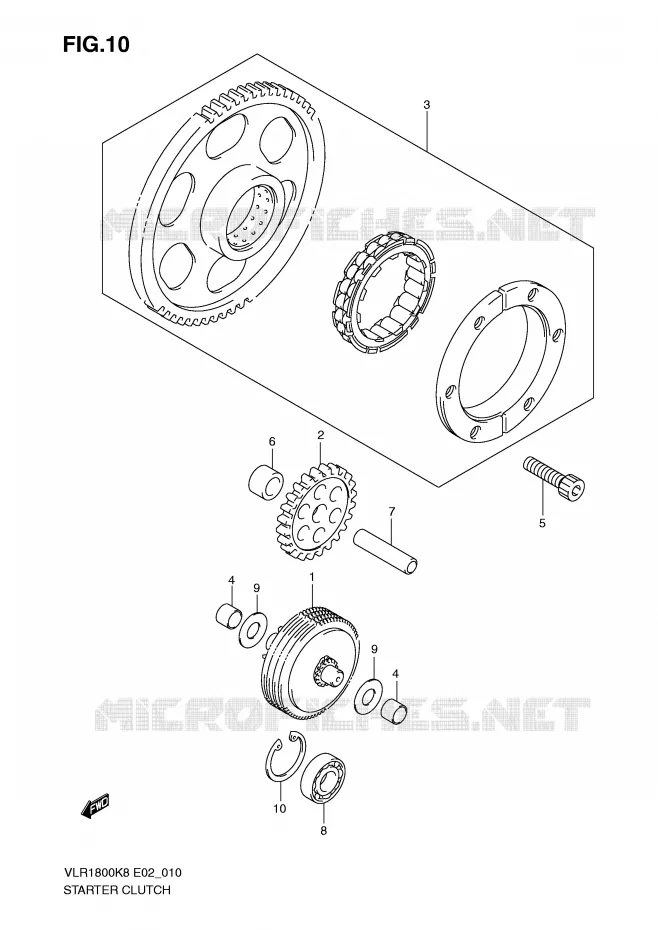 STARTMOTOR CLUTCH Suzuki MOTO 1800 INTRUDER 2010  VLR1800L0(E2)