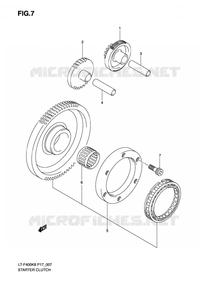 STARTMOTOR CLUTCH Suzuki QUAD 400 KINGQUAD 2010  LT-F400L0(P17)