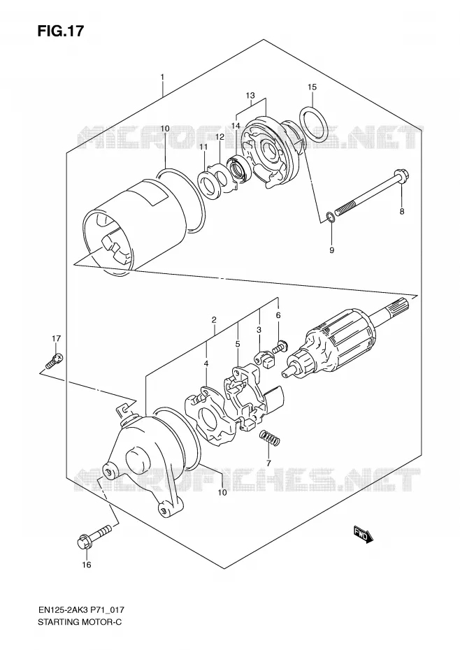 STARTMOTOR (DAICHOKOU) Suzuki MOTO 125 EN 2006  EN125HUZK6(P71)