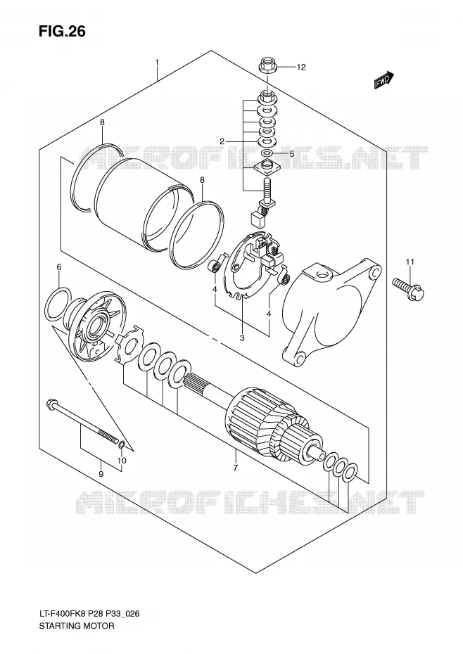 STARTMOTOR (MODEL K8/K9) Suzuki QUAD 400 KINGQUAD 2010  LT-F400FL0(P28/P33)