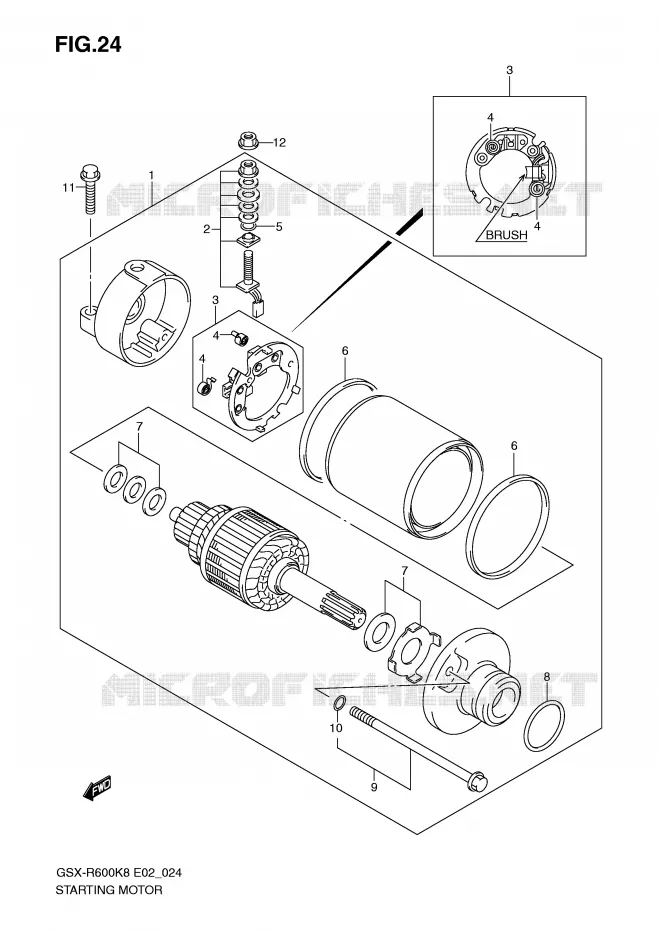 STARTMOTOR Suzuki MOTO 600 GSX-R 2008  GSX-R600K8(E2)