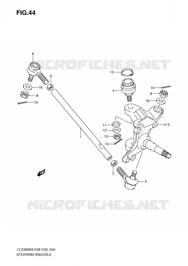 STUURINRICHTINGS - HUB Suzuki QUAD 400 QUADSPORT 2009  LT-Z400K9(E28/E33)