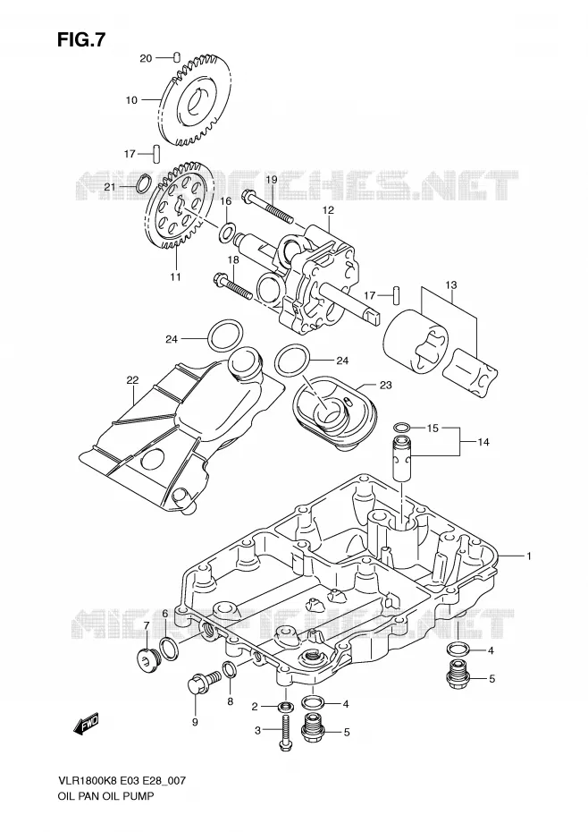 SUMP - OLIEPOMP  Suzuki MOTO 1800 INTRUDER 2010  VLR1800L0(E3/E28)