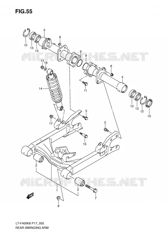 SWINGARM Suzuki QUAD 400 KINGQUAD 2009  LT-F400K9(P17)