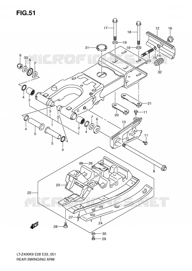 SWINGARM Suzuki QUAD 400 QUADSPORT 2010  LT-Z400L0(E28/E33)