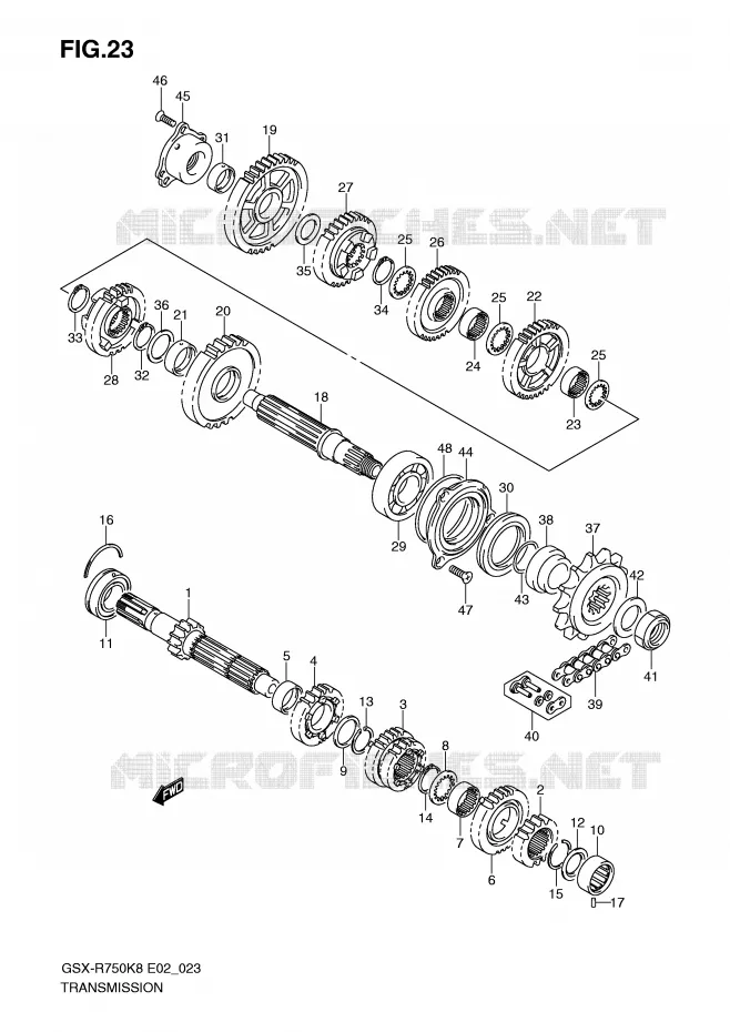 TRANSMISSION Suzuki MOTO 750 GSX-R 2009  GSX-R750K9(E2)